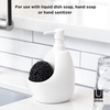 image:imageUmbra Joey Liquid Soap Dispenser Ceramic with Sponge Caddy Black  Heavy base for stability one handed operation kitchen and bathroom use includes scrub pad low profile designWhite
