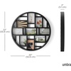image:imageUmbra Luna Collage Picture Frame Holds Nine 4x6 Photos Large 22Inch Diameter Black  Circular wall display solid backing for easy changes includes two sawtooth hangers recycled plasticBlack