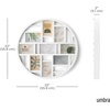 image:imageUmbra Luna Collage Picture Frame Holds Nine 4x6 Photos Large 22Inch Diameter Black  Circular wall display solid backing for easy changes includes two sawtooth hangers recycled plasticWhite