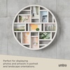 image:imageUmbra Luna Collage Picture Frame Holds Nine 4x6 Photos Large 22Inch Diameter Black  Circular wall display solid backing for easy changes includes two sawtooth hangers recycled plasticWhite