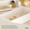 image:imageUmbra Malibu Jewelry Box 3Tier Real Wood Storage Organizer Black  Linen lined compartments fluted glass accents nonslip rubber feet surface protection 1year warrantyWhite
