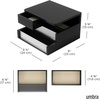image:imageUmbra Malibu Jewelry Box 3Tier Real Wood Storage Organizer Black  Linen lined compartments fluted glass accents nonslip rubber feet surface protection 1year warrantyBlack