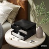 image:imageUmbra Malibu Jewelry Box 3Tier Real Wood Storage Organizer Black  Linen lined compartments fluted glass accents nonslip rubber feet surface protection 1year warrantyBlack