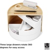 image:imageUmbra Moona Jewelry Box Rotating Wood Jewelry Organizer WhiteNatural  Large display tray hidden compartments 360 degree drawers fits vanity or dresser recycled materialsWhiteNatural
