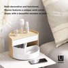 image:imageUmbra Moona Jewelry Box Rotating Wood Jewelry Organizer WhiteNatural  Large display tray hidden compartments 360 degree drawers fits vanity or dresser recycled materialsWhiteNatural