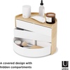 image:imageUmbra Moona Jewelry Box Rotating Wood Jewelry Organizer WhiteNatural  Large display tray hidden compartments 360 degree drawers fits vanity or dresser recycled materialsWhiteNatural
