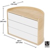 image:imageUmbra Moona Jewelry Box Rotating Wood Jewelry Organizer WhiteNatural  Large display tray hidden compartments 360 degree drawers fits vanity or dresser recycled materialsWhiteNatural
