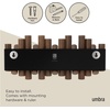 image:imageUmbra Picket Coat Rack Wall Mount 5 FlipDown Coat Hooks Natural  Beveled pine wood dowels supports up to 5 lbs mounting hardware included space savingWalnut