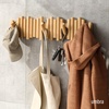 image:imageUmbra Picket Coat Rack Wall Mount 5 FlipDown Coat Hooks Natural  Beveled pine wood dowels supports up to 5 lbs mounting hardware included space savingNatural
