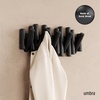 image:imageUmbra Picket Coat Rack Wall Mount 5 FlipDown Coat Hooks Natural  Beveled pine wood dowels supports up to 5 lbs mounting hardware included space savingBlack