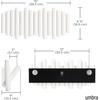 image:imageUmbra Picket Coat Rack Wall Mount 5 FlipDown Coat Hooks Natural  Beveled pine wood dowels supports up to 5 lbs mounting hardware included space savingWhite
