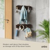 image:imageUmbra Picket Coat Rack Wall Mount 5 FlipDown Coat Hooks Natural  Beveled pine wood dowels supports up to 5 lbs mounting hardware included space savingWalnut