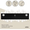 image:imageUmbra Picket Coat Rack Wall Mount 5 FlipDown Coat Hooks Natural  Beveled pine wood dowels supports up to 5 lbs mounting hardware included space savingWhite