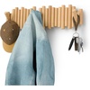 image:imageUmbra Picket Coat Rack Wall Mount 5 FlipDown Coat Hooks Natural  Beveled pine wood dowels supports up to 5 lbs mounting hardware included space savingNatural