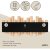 image:imageUmbra Picket Coat Rack Wall Mount 5 FlipDown Coat Hooks Natural  Beveled pine wood dowels supports up to 5 lbs mounting hardware included space savingNatural
