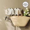 image:imageUmbra Picket Coat Rack Wall Mount 5 FlipDown Coat Hooks Natural  Beveled pine wood dowels supports up to 5 lbs mounting hardware included space savingWhite