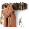 image:imageUmbra Picket Coat Rack Wall Mount 5 FlipDown Coat Hooks Natural  Beveled pine wood dowels supports up to 5 lbs mounting hardware included space savingWalnut