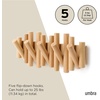 image:imageUmbra Picket Coat Rack Wall Mount 5 FlipDown Coat Hooks Natural  Beveled pine wood dowels supports up to 5 lbs mounting hardware included space savingNatural