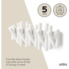 image:imageUmbra Picket Coat Rack Wall Mount 5 FlipDown Coat Hooks Natural  Beveled pine wood dowels supports up to 5 lbs mounting hardware included space savingWhite