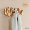 image:imageUmbra Picket Coat Rack Wall Mount 5 FlipDown Coat Hooks Natural  Beveled pine wood dowels supports up to 5 lbs mounting hardware included space savingNatural