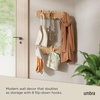 image:imageUmbra Picket Coat Rack Wall Mount 5 FlipDown Coat Hooks Natural  Beveled pine wood dowels supports up to 5 lbs mounting hardware included space savingNatural