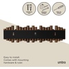 image:imageUmbra Picket Coat Rack Wall Mount 5 FlipDown Coat Hooks Natural  Beveled pine wood dowels supports up to 5 lbs mounting hardware included space savingWalnut