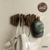 image:imageUmbra Picket Coat Rack Wall Mount 5 FlipDown Coat Hooks Natural  Beveled pine wood dowels supports up to 5 lbs mounting hardware included space savingWalnut