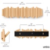 image:imageUmbra Picket Coat Rack Wall Mount 5 FlipDown Coat Hooks Natural  Beveled pine wood dowels supports up to 5 lbs mounting hardware included space savingNatural