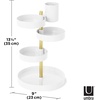 image:imageUmbra Pirouette Cosmetic Organizer Rotating Makeup Storage WhiteBrass  Adjustable height layers easy wipe clean modern minimalist look fits any countertop or vanity plasticWhiteBrass