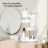 image:imageUmbra Pirouette Cosmetic Organizer Rotating Makeup Storage WhiteBrass  Adjustable height layers easy wipe clean modern minimalist look fits any countertop or vanity plasticWhiteBrass