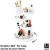 image:imageUmbra Pirouette Cosmetic Organizer Rotating Makeup Storage WhiteBrass  Adjustable height layers easy wipe clean modern minimalist look fits any countertop or vanity plasticWhiteBrass