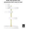 image:imageUmbra Pirouette Cosmetic Organizer Rotating Makeup Storage WhiteBrass  Adjustable height layers easy wipe clean modern minimalist look fits any countertop or vanity plasticWhiteBrass