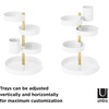 image:imageUmbra Pirouette Cosmetic Organizer Rotating Makeup Storage WhiteBrass  Adjustable height layers easy wipe clean modern minimalist look fits any countertop or vanity plasticWhiteBrass