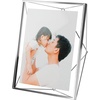 image:imageUmbra Prisma Picture Frame Floating Metal Wall Mount 5x7 Brass  Steel wire construction unique geometric shape displays photo between glass desk or tabletop use hardware includedChrome