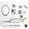image:imageUmbra Prisma Picture Frame Floating Metal Wall Mount 5x7 Brass  Steel wire construction unique geometric shape displays photo between glass desk or tabletop use hardware includedCopper