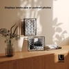 image:imageUmbra Prisma Picture Frame Floating Metal Wall Mount 5x7 Brass  Steel wire construction unique geometric shape displays photo between glass desk or tabletop use hardware includedBlack