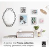 image:imageUmbra Prisma Picture Frame Floating Metal Wall Mount 5x7 Brass  Steel wire construction unique geometric shape displays photo between glass desk or tabletop use hardware includedcromado