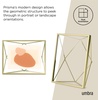 image:imageUmbra Prisma Picture Frame Floating Metal Wall Mount 5x7 Brass  Steel wire construction unique geometric shape displays photo between glass desk or tabletop use hardware includedBrass
