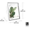 image:imageUmbra Prisma Picture Frame Floating Metal Wall Mount 5x7 Brass  Steel wire construction unique geometric shape displays photo between glass desk or tabletop use hardware includedcromado