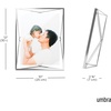 image:imageUmbra Prisma Picture Frame Floating Metal Wall Mount 5x7 Brass  Steel wire construction unique geometric shape displays photo between glass desk or tabletop use hardware includedChrome