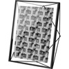 image:imageUmbra Prisma Picture Frame Floating Metal Wall Mount 5x7 Brass  Steel wire construction unique geometric shape displays photo between glass desk or tabletop use hardware includedBlack