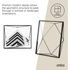 image:imageUmbra Prisma Picture Frame Floating Metal Wall Mount 5x7 Brass  Steel wire construction unique geometric shape displays photo between glass desk or tabletop use hardware includedBlack