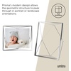 image:imageUmbra Prisma Picture Frame Floating Metal Wall Mount 5x7 Brass  Steel wire construction unique geometric shape displays photo between glass desk or tabletop use hardware includedChrome