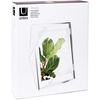 image:imageUmbra Prisma Picture Frame Floating Metal Wall Mount 5x7 Brass  Steel wire construction unique geometric shape displays photo between glass desk or tabletop use hardware includedcromado