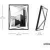 image:imageUmbra Prisma Picture Frame Floating Metal Wall Mount 5x7 Brass  Steel wire construction unique geometric shape displays photo between glass desk or tabletop use hardware includedBlack
