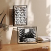 image:imageUmbra Prisma Picture Frame Floating Metal Wall Mount 5x7 Brass  Steel wire construction unique geometric shape displays photo between glass desk or tabletop use hardware includedBlack