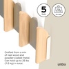 image:imageUmbra Saloon Wall Hook Wall Mounted Coat Rack 5 Hook Black  Beech wood panels supports coats and bags mounting hardware included space saving design easy to installNatural