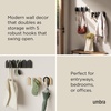 image:imageUmbra Saloon Wall Hook Wall Mounted Coat Rack 5 Hook Black  Beech wood panels supports coats and bags mounting hardware included space saving design easy to installBlack