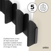 image:imageUmbra Saloon Wall Hook Wall Mounted Coat Rack 5 Hook Black  Beech wood panels supports coats and bags mounting hardware included space saving design easy to installBlack