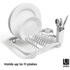 image:imageUmbra Sinkin Dish Drying Rack in Sink or Countertop Drainer BlackNickel  Removable utensil holder non slip rubber feet fits standard sizes coated wire and plasticWhiteNickel